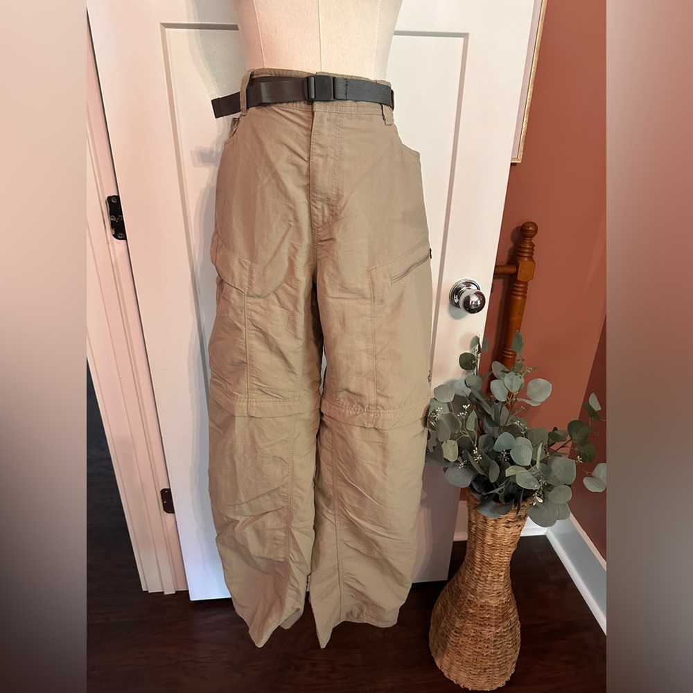 The North Face men’s Paramount Trail khaki tan zipper convertible L nylon pants - Picture 3 of 16